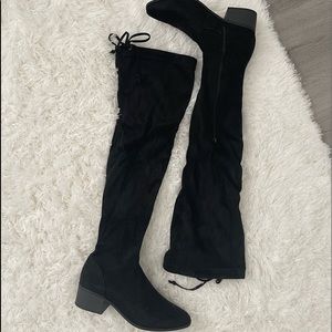 Black Over-the-knee Suede Boots